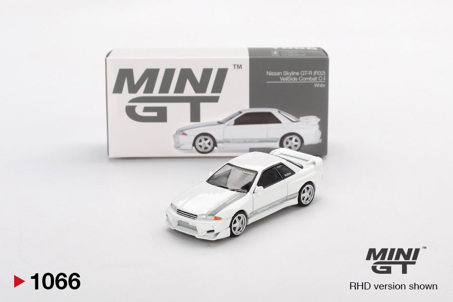 MINI GT Nissan Skyline GT-R (R32) VeilSide Combat C-I White | 1066