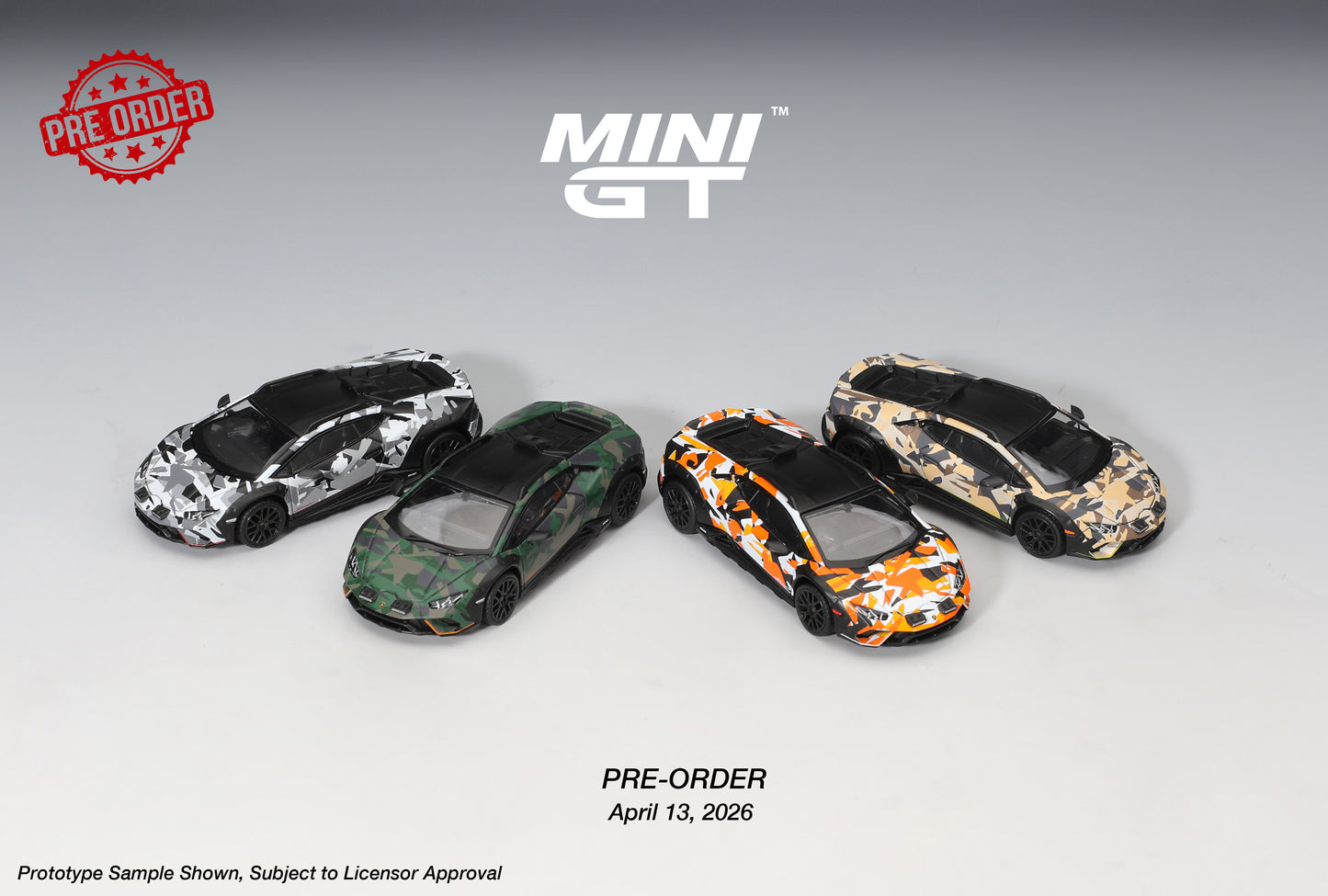 MINI GT Lamborghini Huracán Sterrato All Terrarin (4x Set) | 1235 - PRE ORDER