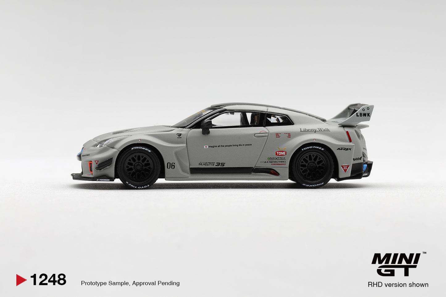 MINI GT Nissan Skyline (R35) Liberty Walk GT 35GT-RR Ver.1 Matt Grey | 1248 - PRE ORDER