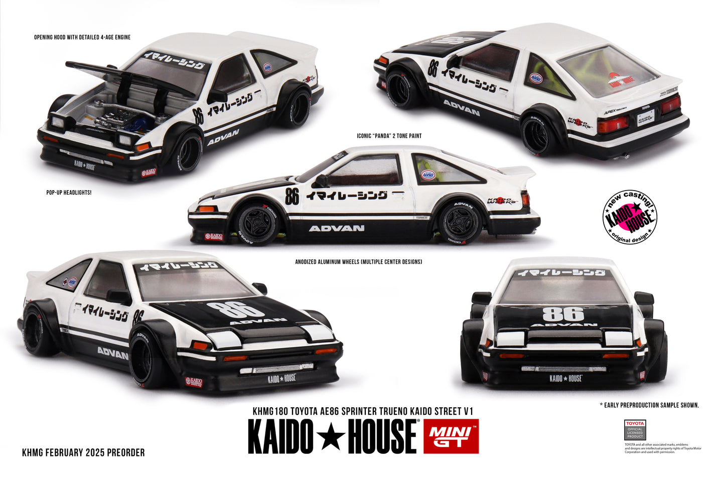 MINI GT Toyota AE86 Sprinter Trueno Kaido Street V1 | KHMG180 Kaido House