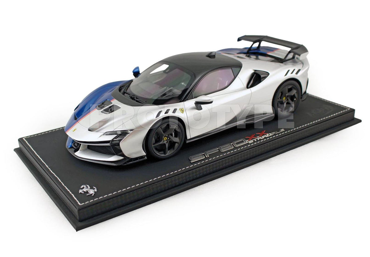 BBR 1:18 Ferrari SF90XX Stradale | Argento Nurburgring / Blu Nart - PRE ORDER