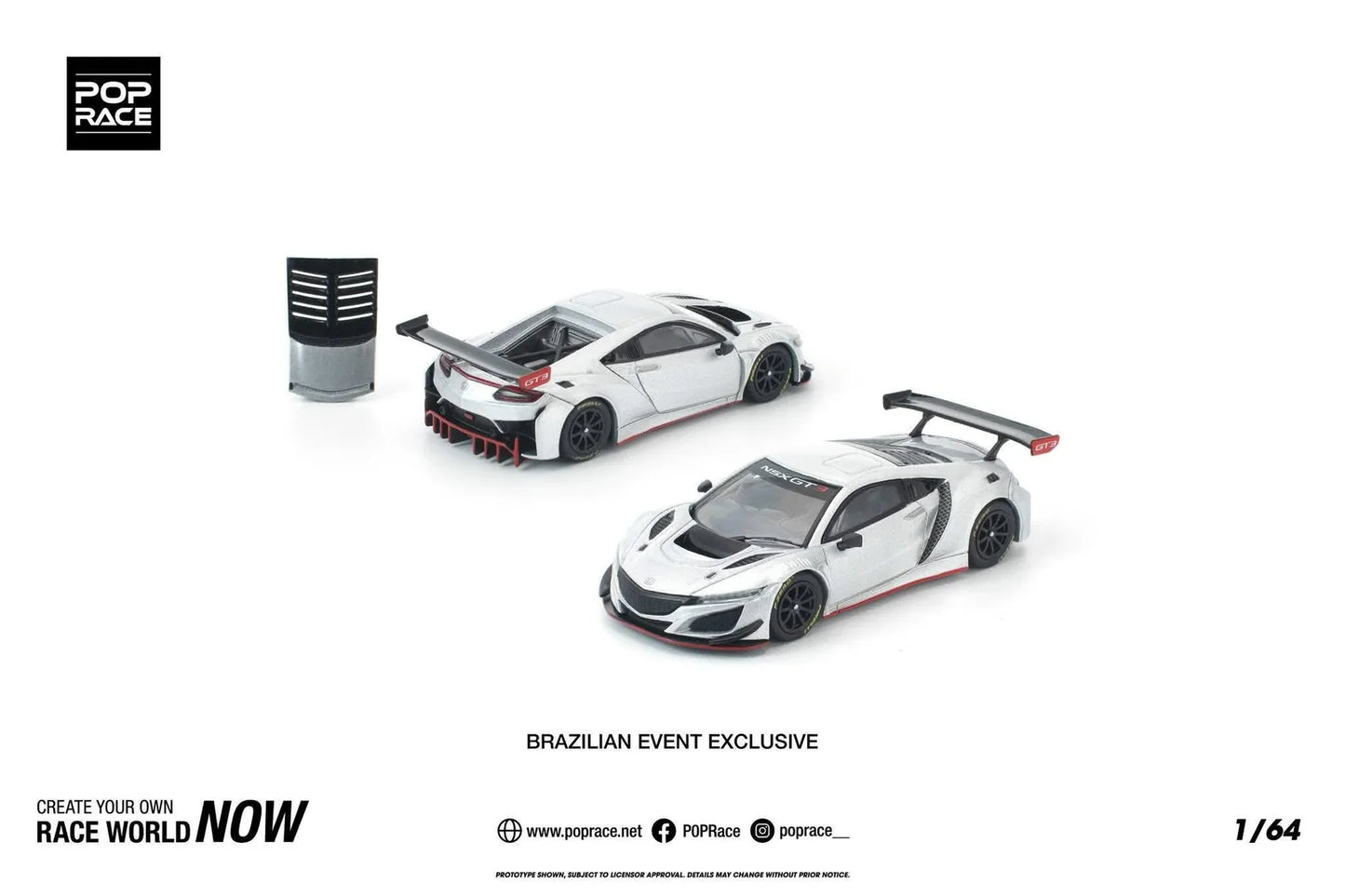 POP RACE Honda NSX GT3 EVO22 2022 | 1:64 (Brazilan Event Exclusive)