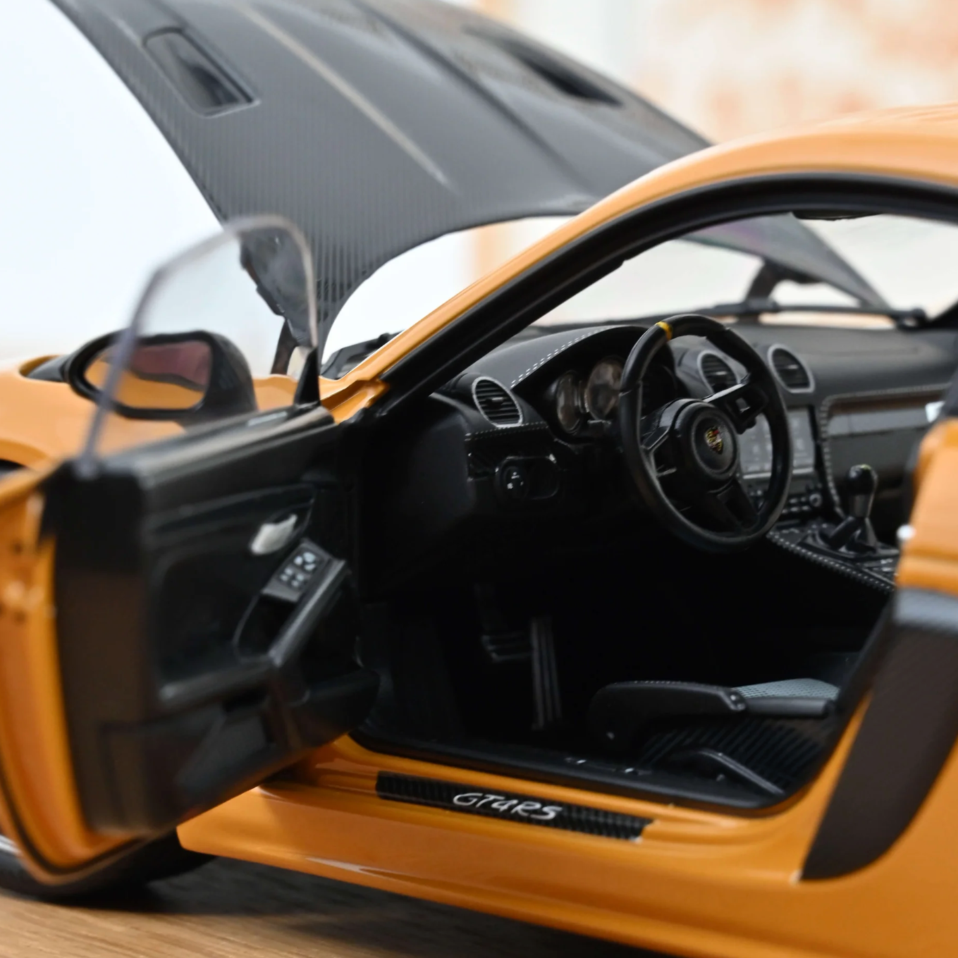 NOREV Porsche Cayman GT4 RS w/Weissach Pack 2023 Bahama Yellow | 1:18