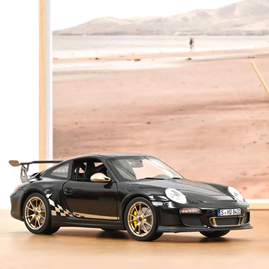NOREV Porsche 911 GT3 RS 2009 Black & White Gold | 1:18 Limited Edition