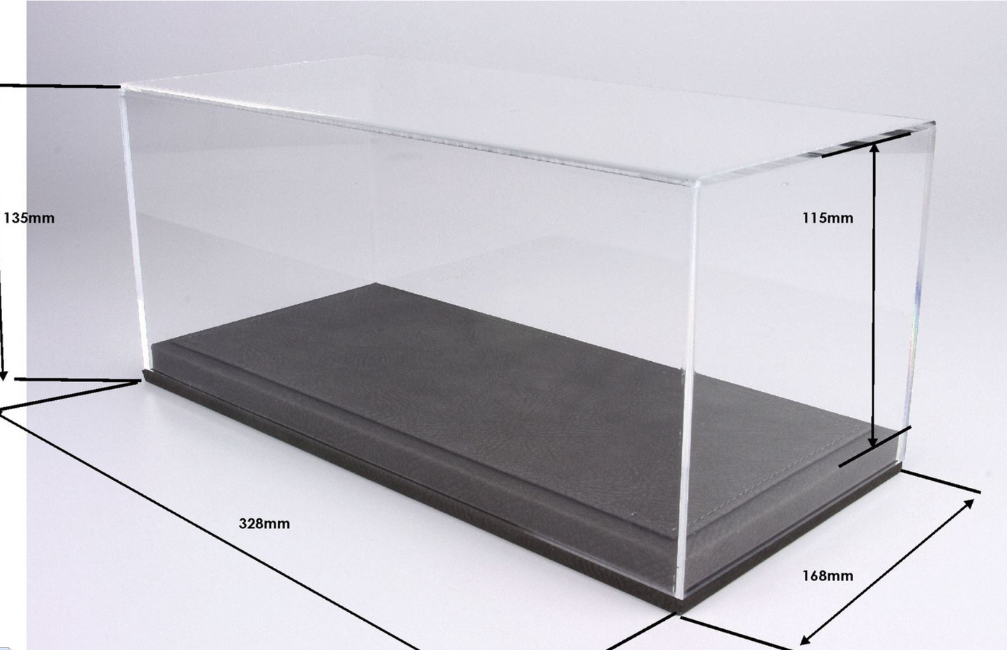 BBR Plexiglass Display Case for 1:18 Scale w/ Grey Base