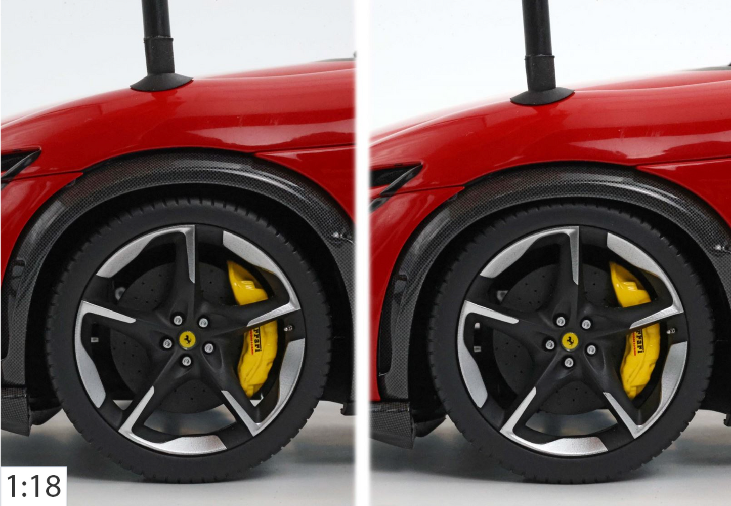 BBR 1:18 Ferrari Purosangue Rosso Corsa w/ Yellow Stripe | Luxury Pack