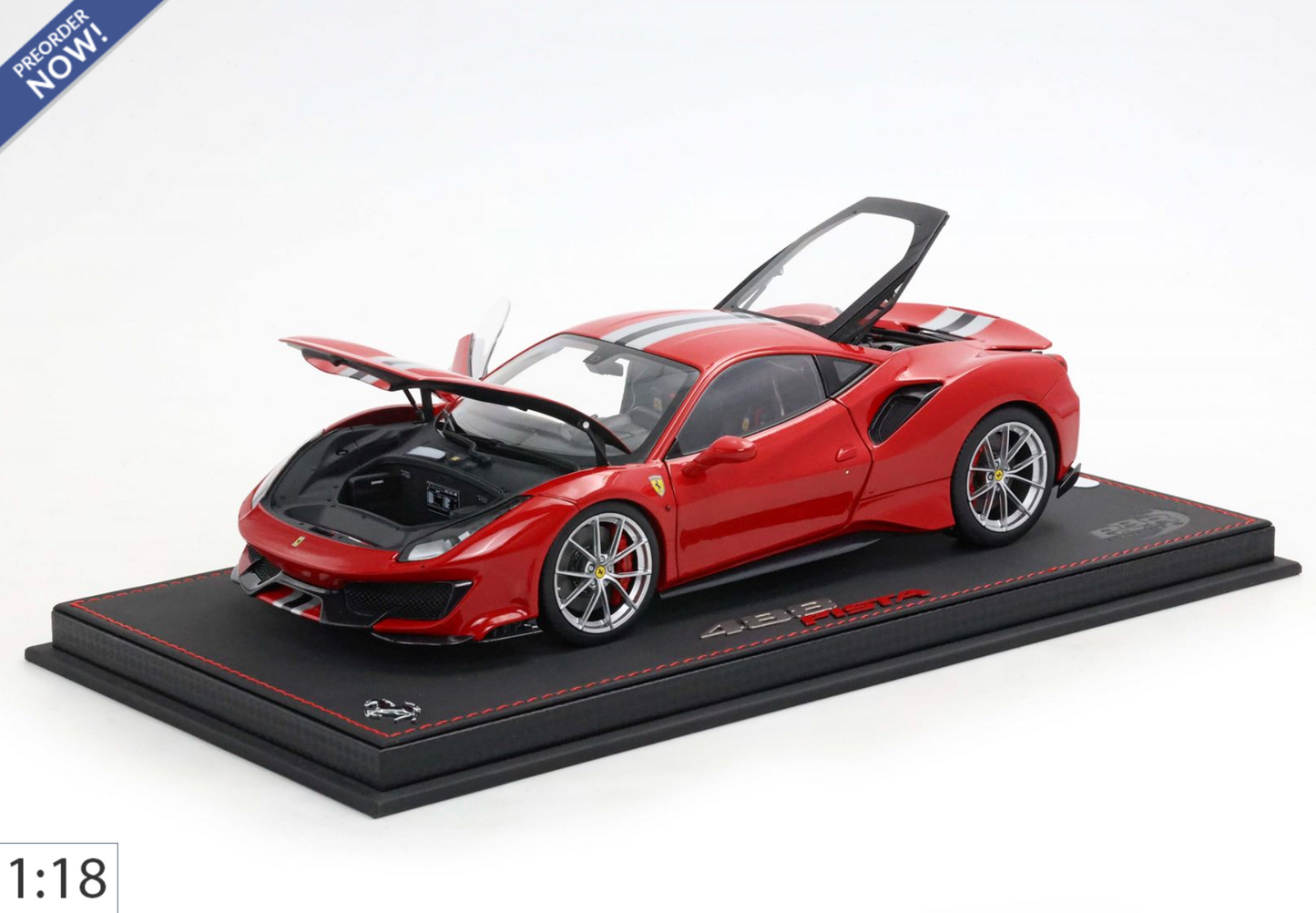 BBR 1:18 Ferrari 488 Pista Rosso Corsa | Full Open - PRE ORDER
