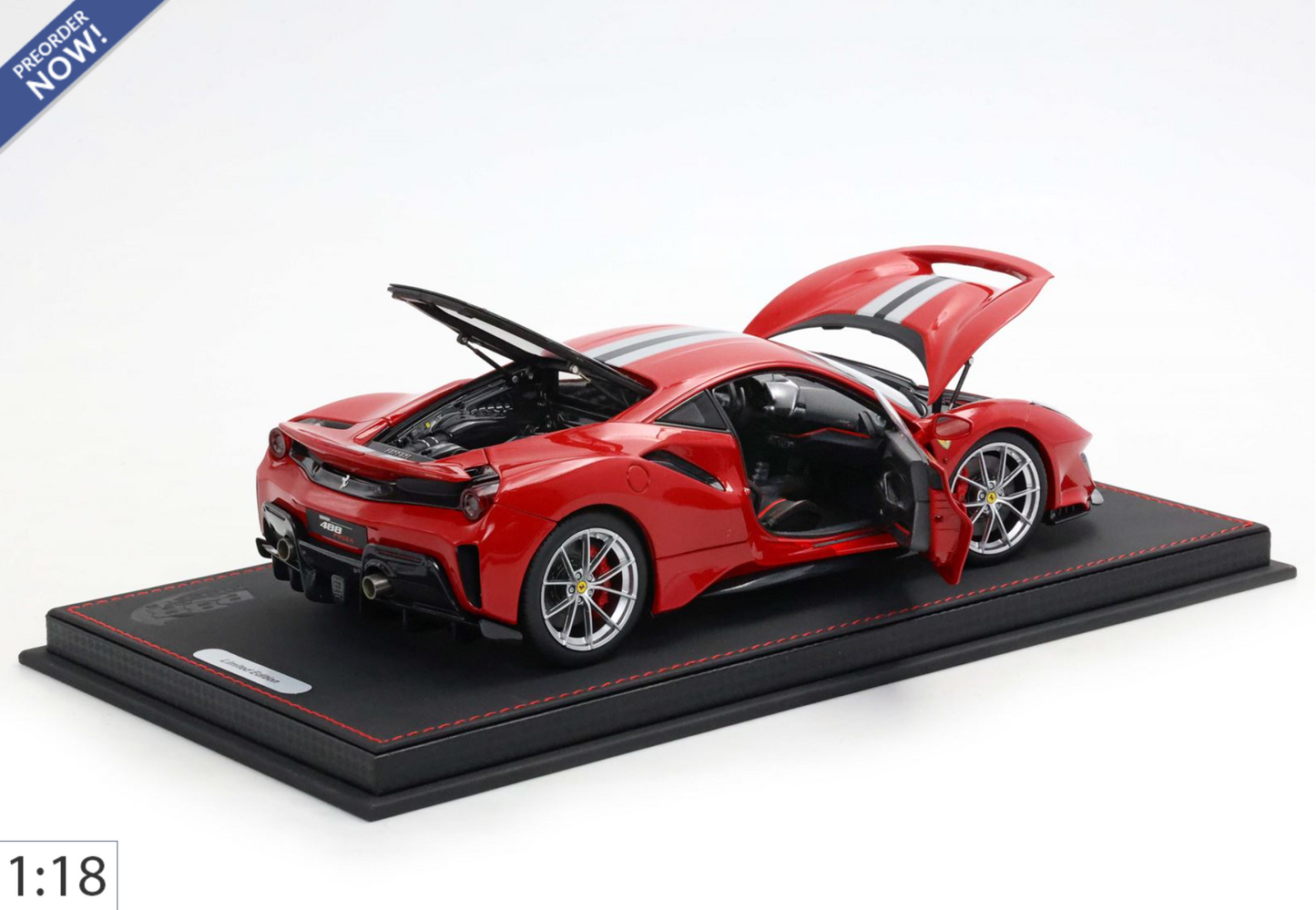 BBR 1:18 Ferrari 488 Pista Rosso Corsa | Full Open - PRE ORDER