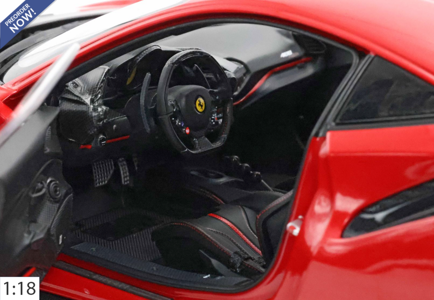 BBR 1:18 Ferrari 488 Pista Rosso Corsa | Full Open - PRE ORDER