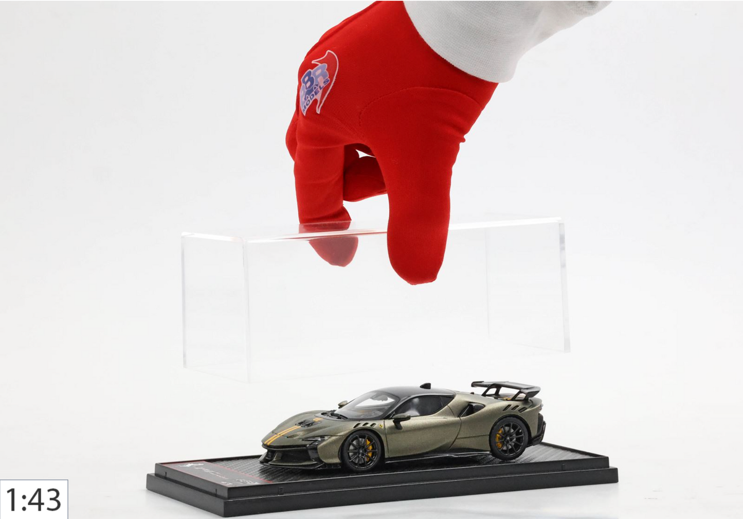 BBR 1:43 Ferrari SF90 XX Stradale | Verde Masoni w/ Gold Stripes #11/50