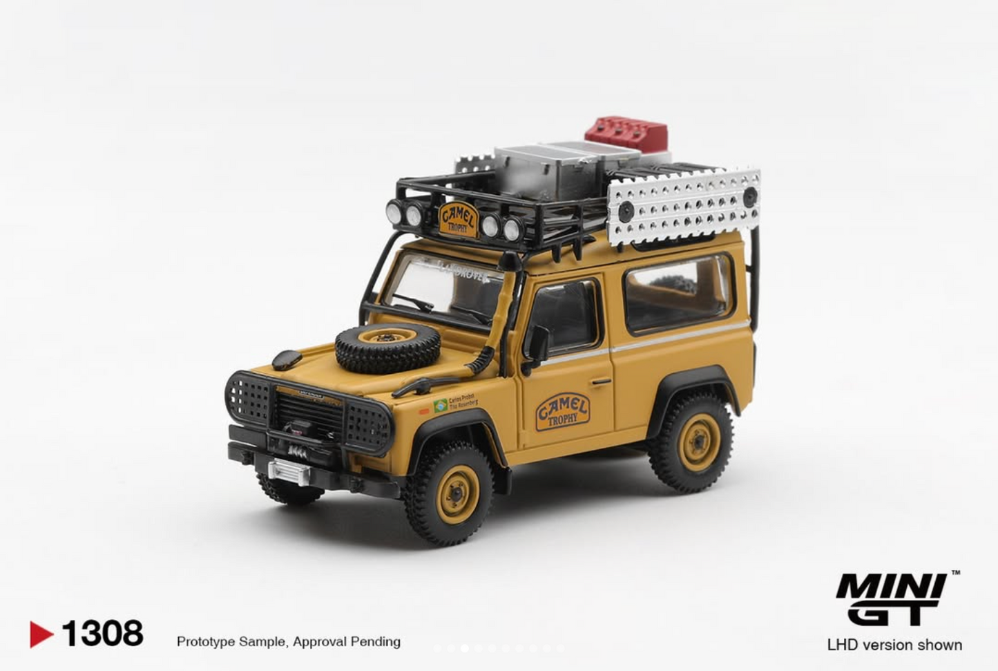 MINI GT Land Rover Defender 90 1985 Camel Trophy Borneo Team Brazil  | 1308 - PRE ORDER