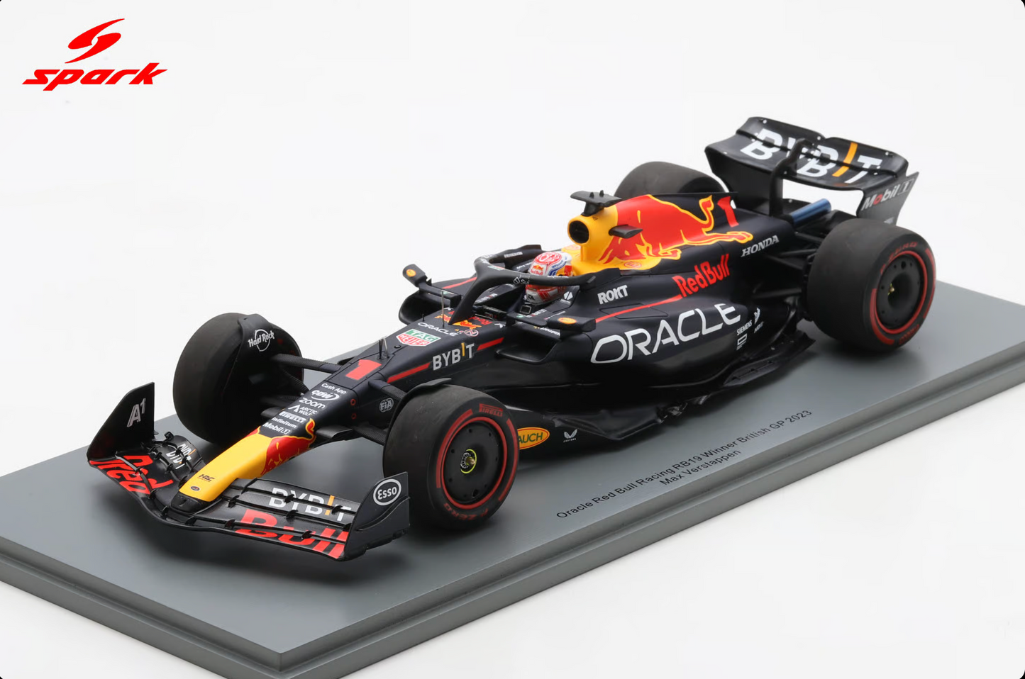 SPARK Oracle Red Bull Racing RB19 #1 Winner British GP 2023 Max Verstappen | 1:18