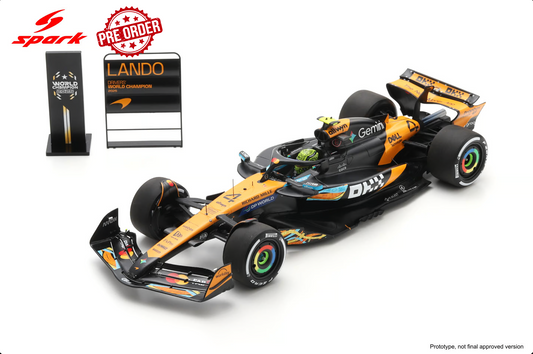 SPARK McLaren MCL39 #4 Lando Norris Abu Dhabi 2025 World Champ. w/ Board | 1:18 - PRE ORDER
