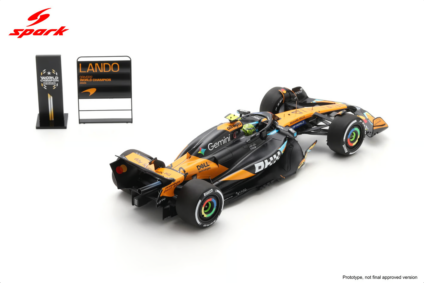 SPARK McLaren MCL39 #4 Lando Norris Abu Dhabi 2025 World Champ. w/ Board | 1:18 - PRE ORDER