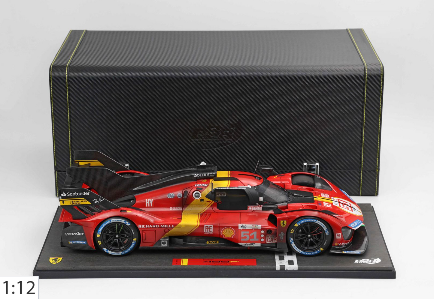BBR 1:12 Ferrari 499P #51 - 24h Le Mans Winner 2023 con Usure | Pier Guidi/Calado/Giovinazzi