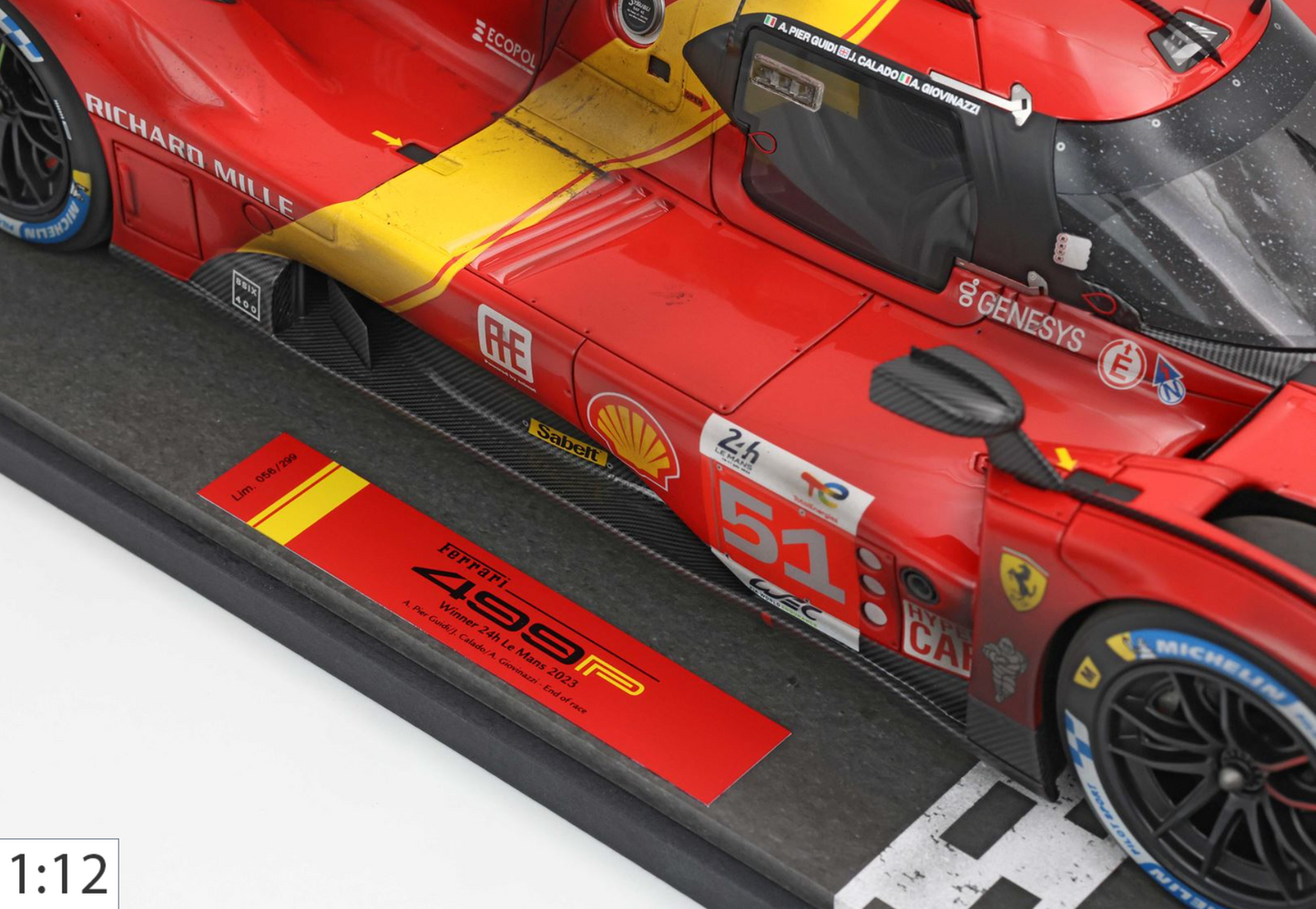 BBR 1:12 Ferrari 499P #51 - 24h Le Mans Winner 2023 con Usure | Pier Guidi/Calado/Giovinazzi