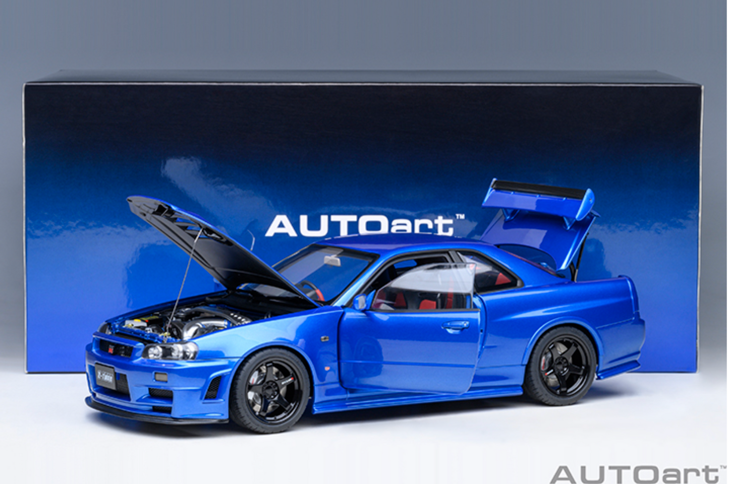 AUTOART Nissan Skyline GT-R (R34) Nismo Z Tune | Bayside Blue 1:18