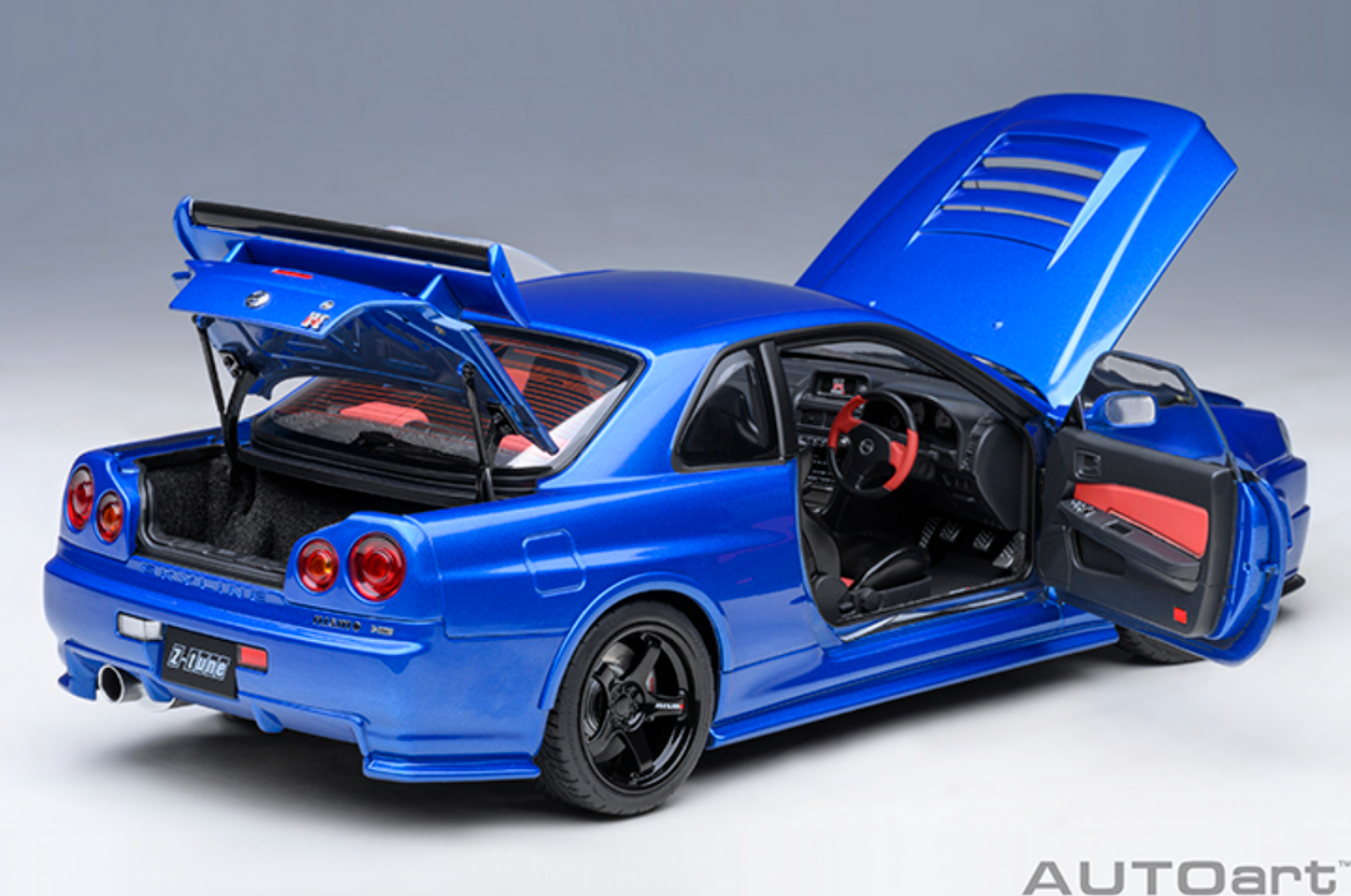 AUTOART Nissan Skyline GT-R (R34) Nismo Z Tune | Bayside Blue 1:18