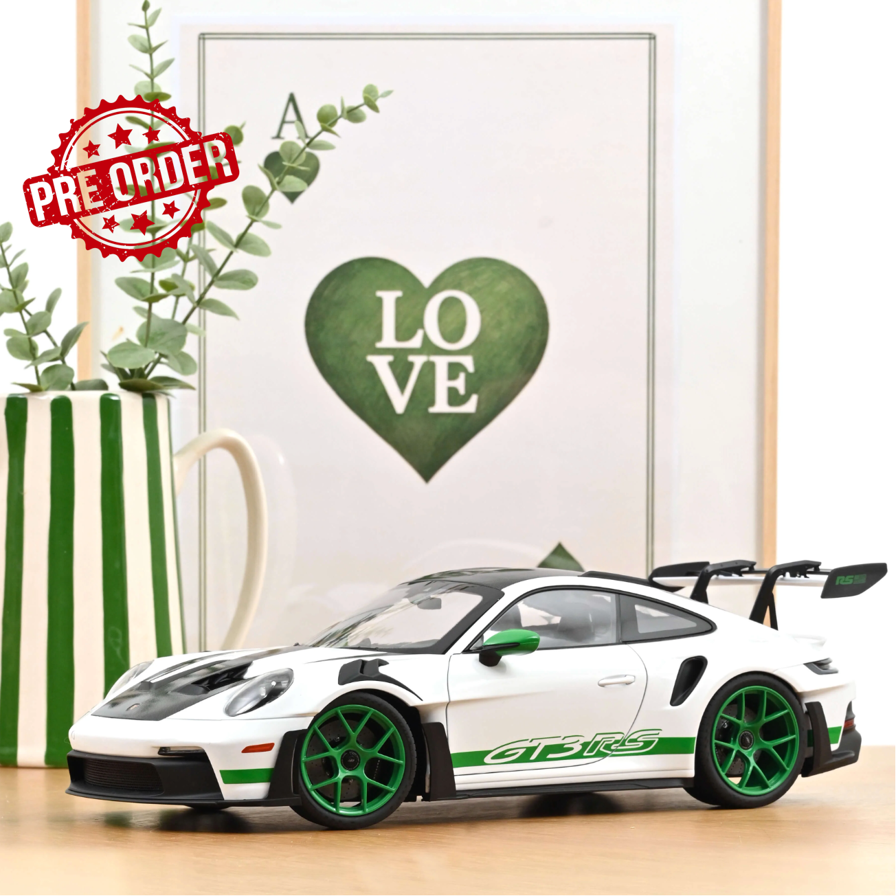 NOREV Porsche 911 GT3 RS w/ Weissach Green/White | 1:12 - PRE ORDER