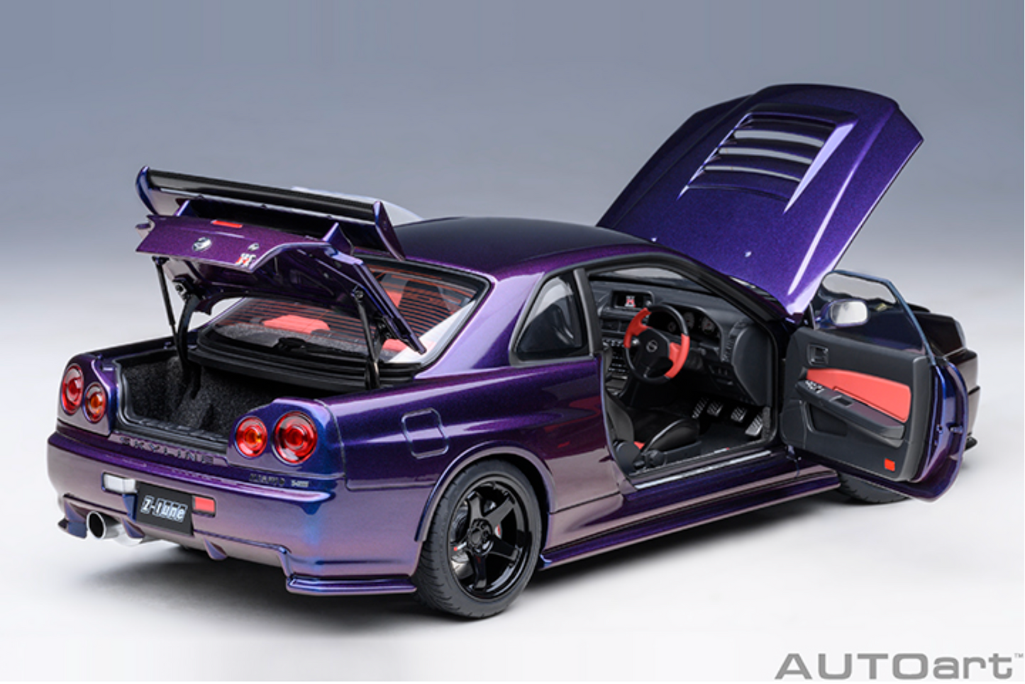 AUTOART Nissan Skyline GT-R (R34) Nismo Z Tune | Midnight Purple III 1:18