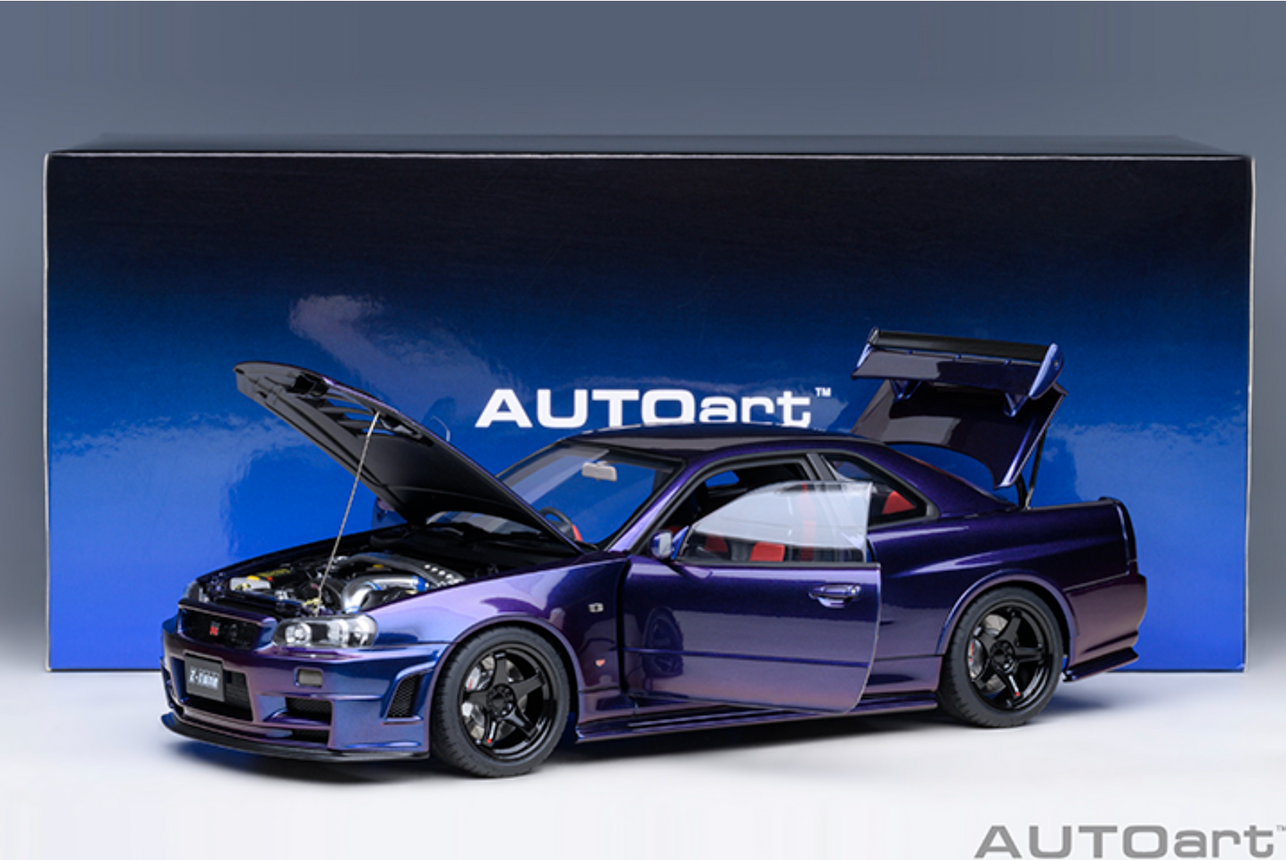 AUTOART Nissan Skyline GT-R (R34) Nismo Z Tune | Midnight Purple III 1:18