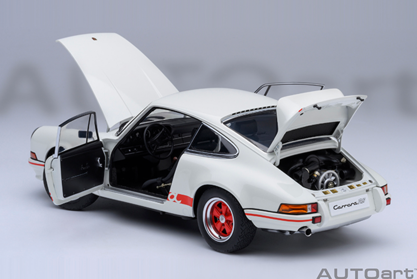 AUTOART Porsche 911 Carrera RS 2.7 Coupe 1973 | Grand Prix White/Red 1:18