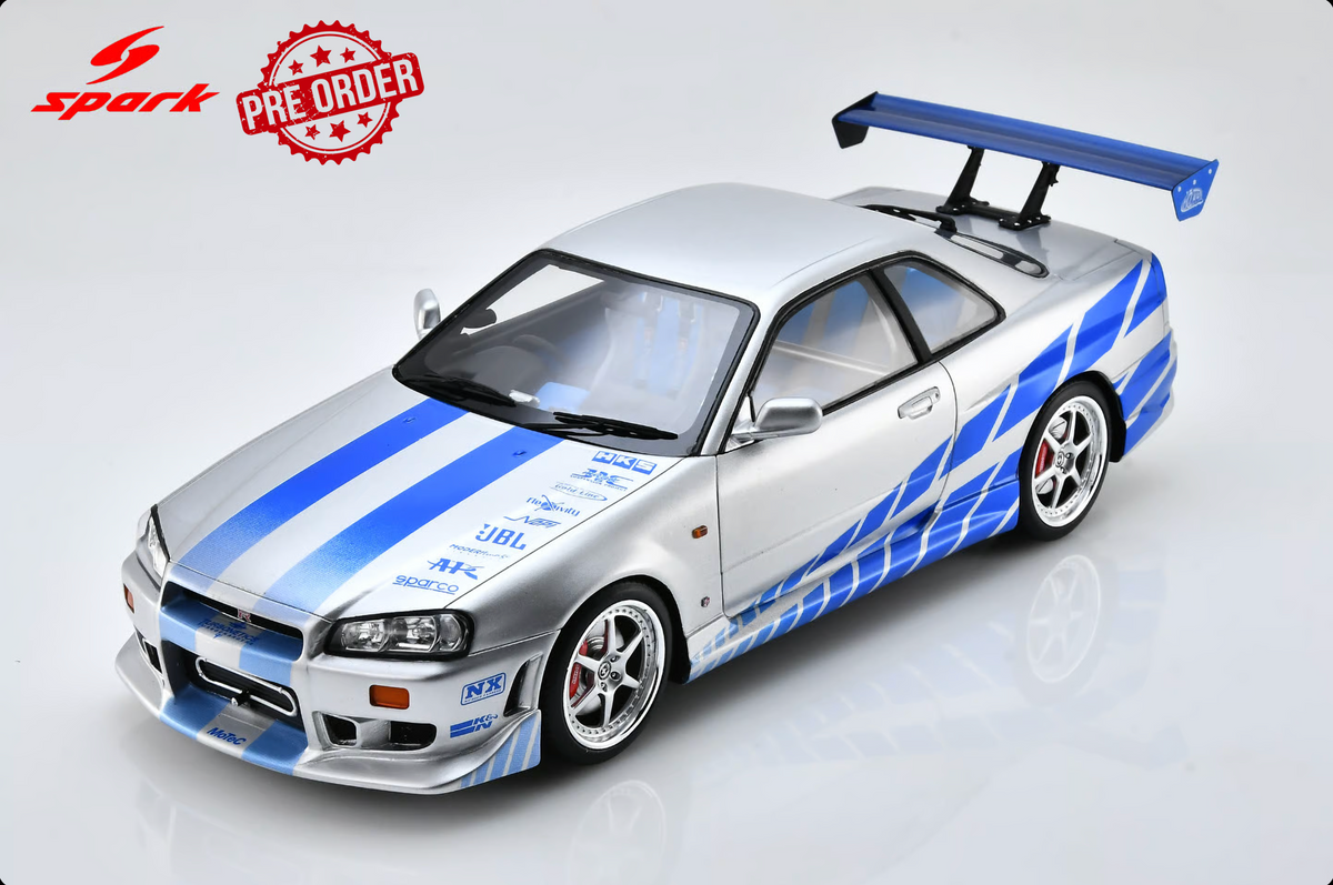 SPARK Nissan Skyline (R34) 2 Fast & 2 Furious | Brian O'conner 1:18 - PRE ORDER
