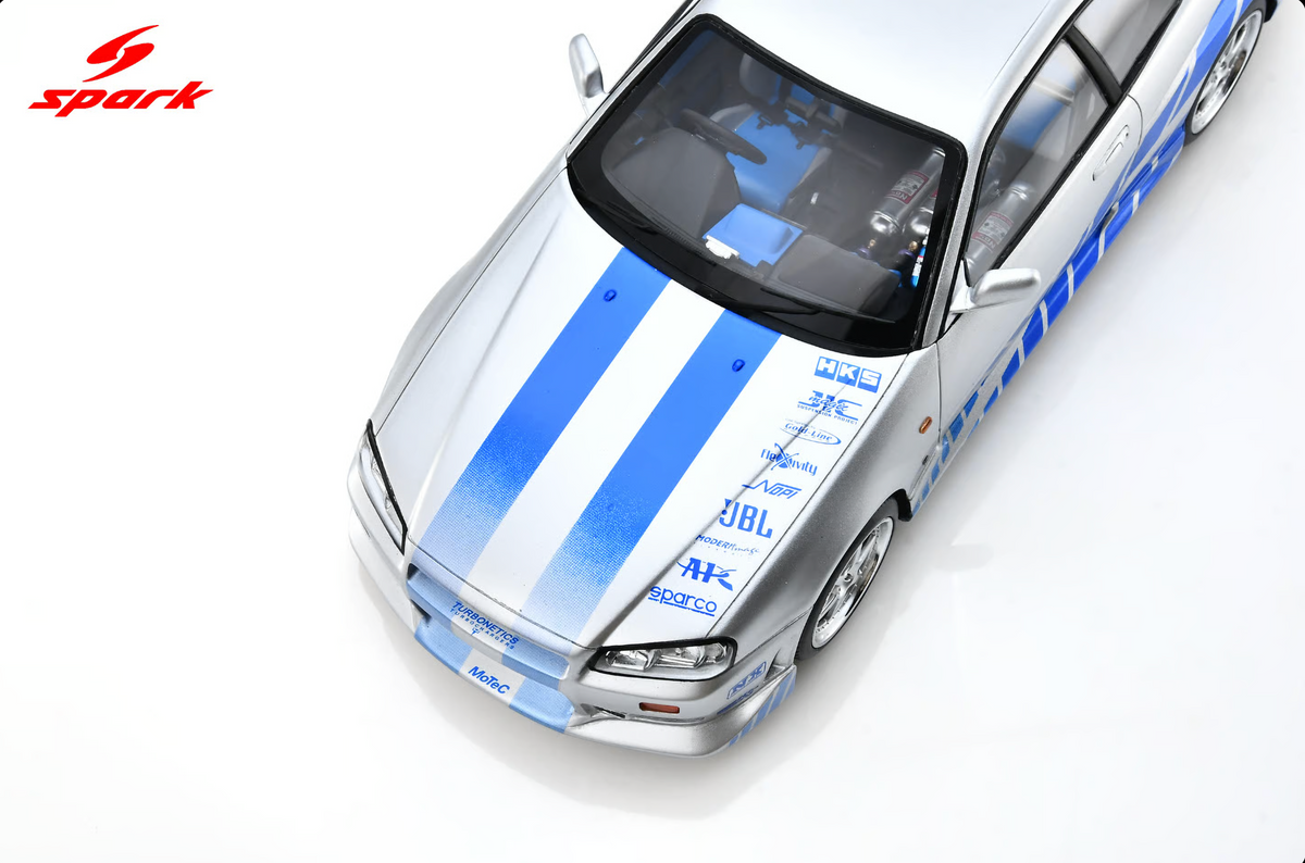 SPARK Nissan Skyline (R34) 2 Fast & 2 Furious | Brian O'conner 1:18 - PRE ORDER