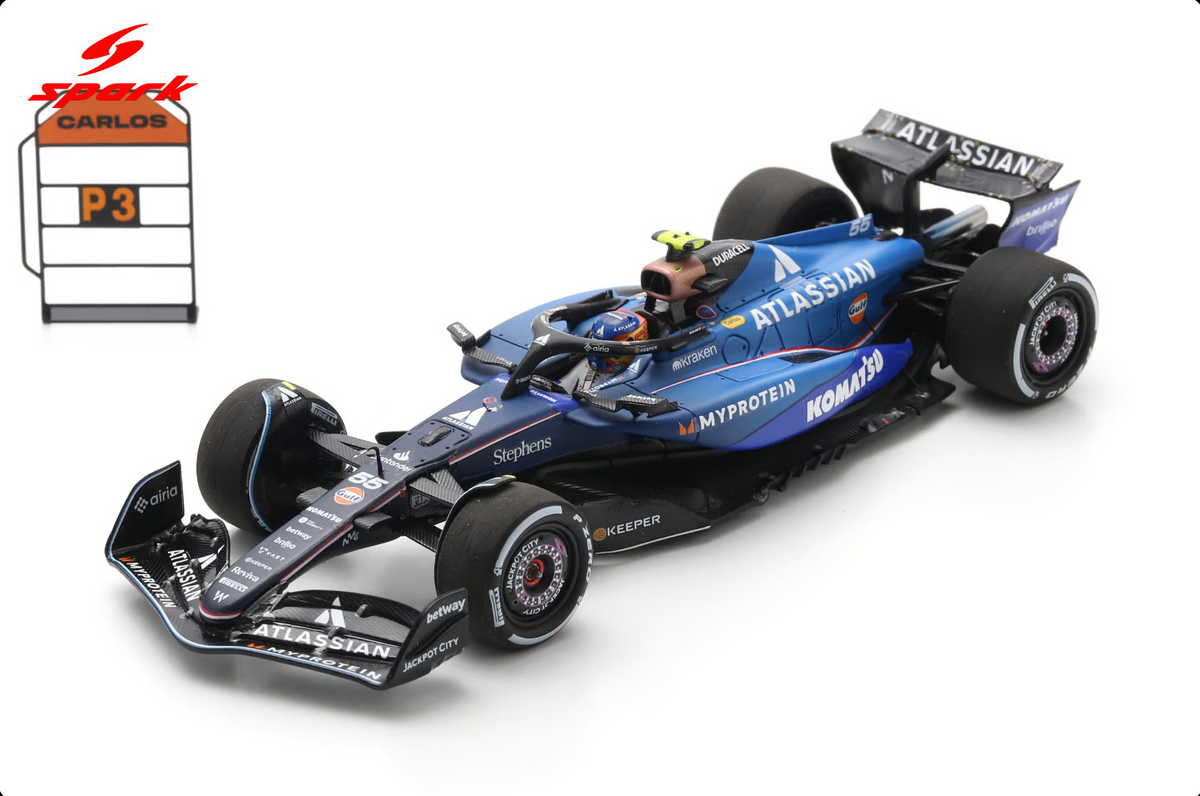 SPARK Williams FW47 #55 3rd GP Qatar 2025 Carlos Sainz + Pit Board | 1:43