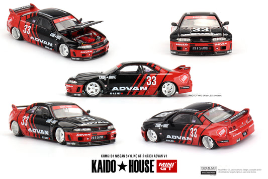 MINI GT Nissan Skyline GT-R (R33) Kaido Works ADVAN | KHMG191 Kaido House