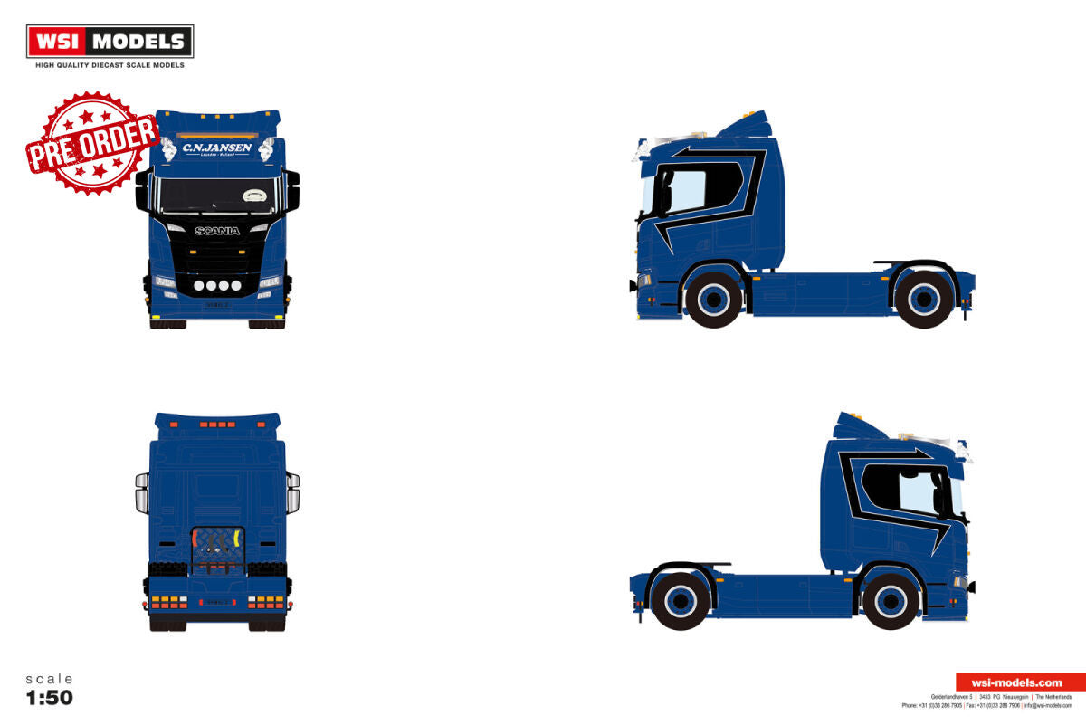 WSI MODELS Scania R Normal CR20N 4X2 | C.N. Jansen 1:50 - PRE ORDER