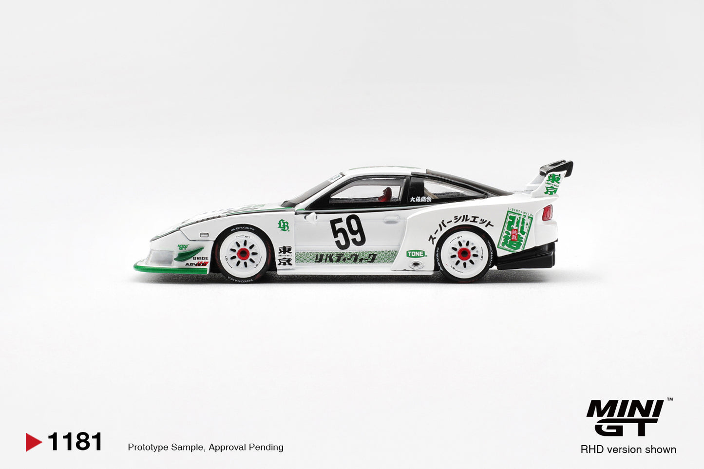 MINI GT Nissan LB Super Silhouette 180SX White | 1181 - PRE ORDER