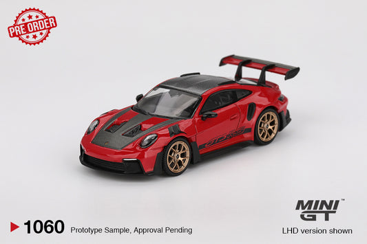 MINI GT Porsche 911 (992) GT3 RS Weissach Pack Guards Red | 1060 - PRE ORDER
