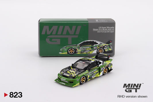 MINI GT Nissan LB-Super Silhouette S15 SILVIA #555 V2 2024 Formula Drift Japan | 823