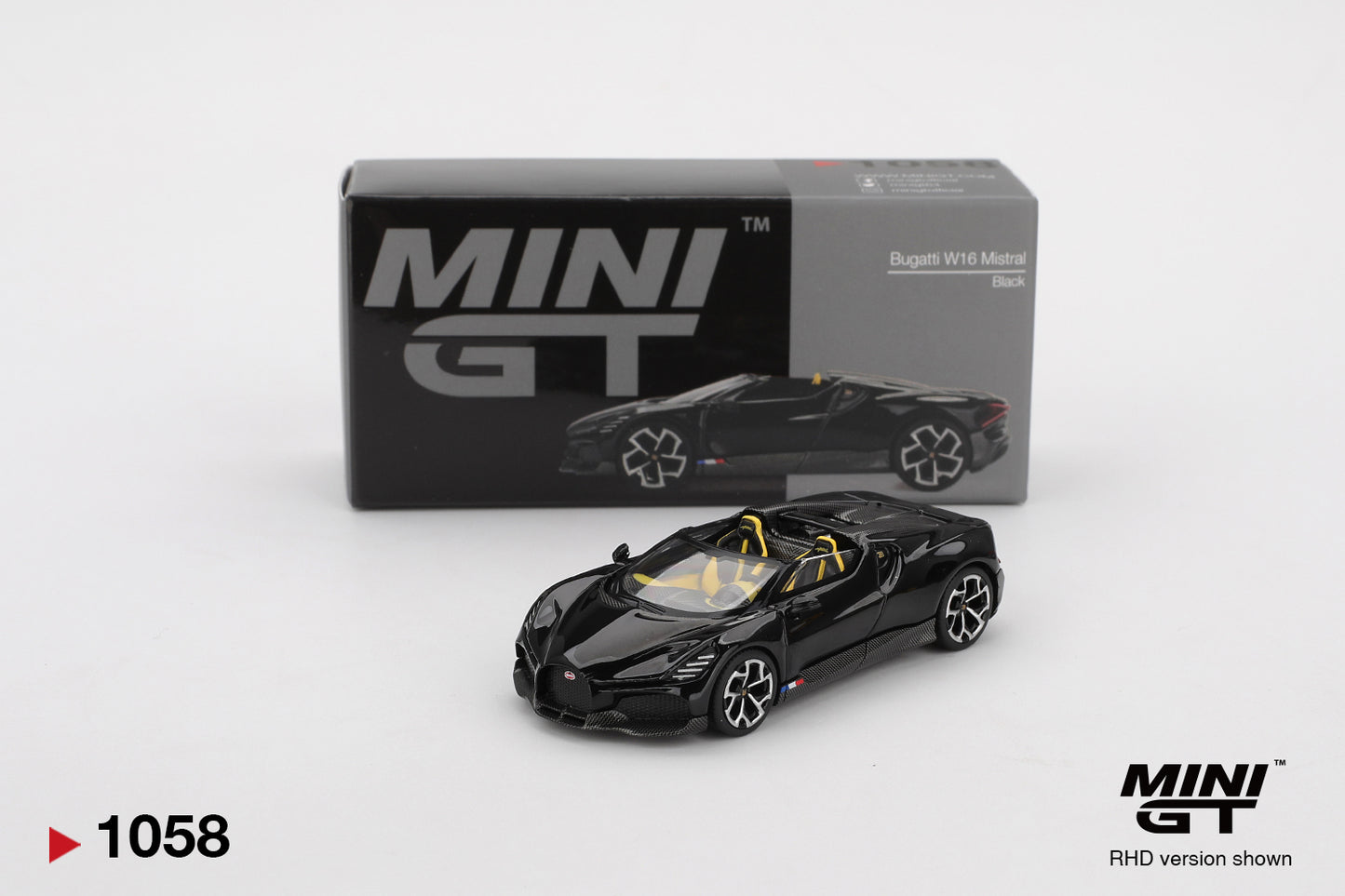 MINI GT Bugatti W16 Mistral Black | 1058