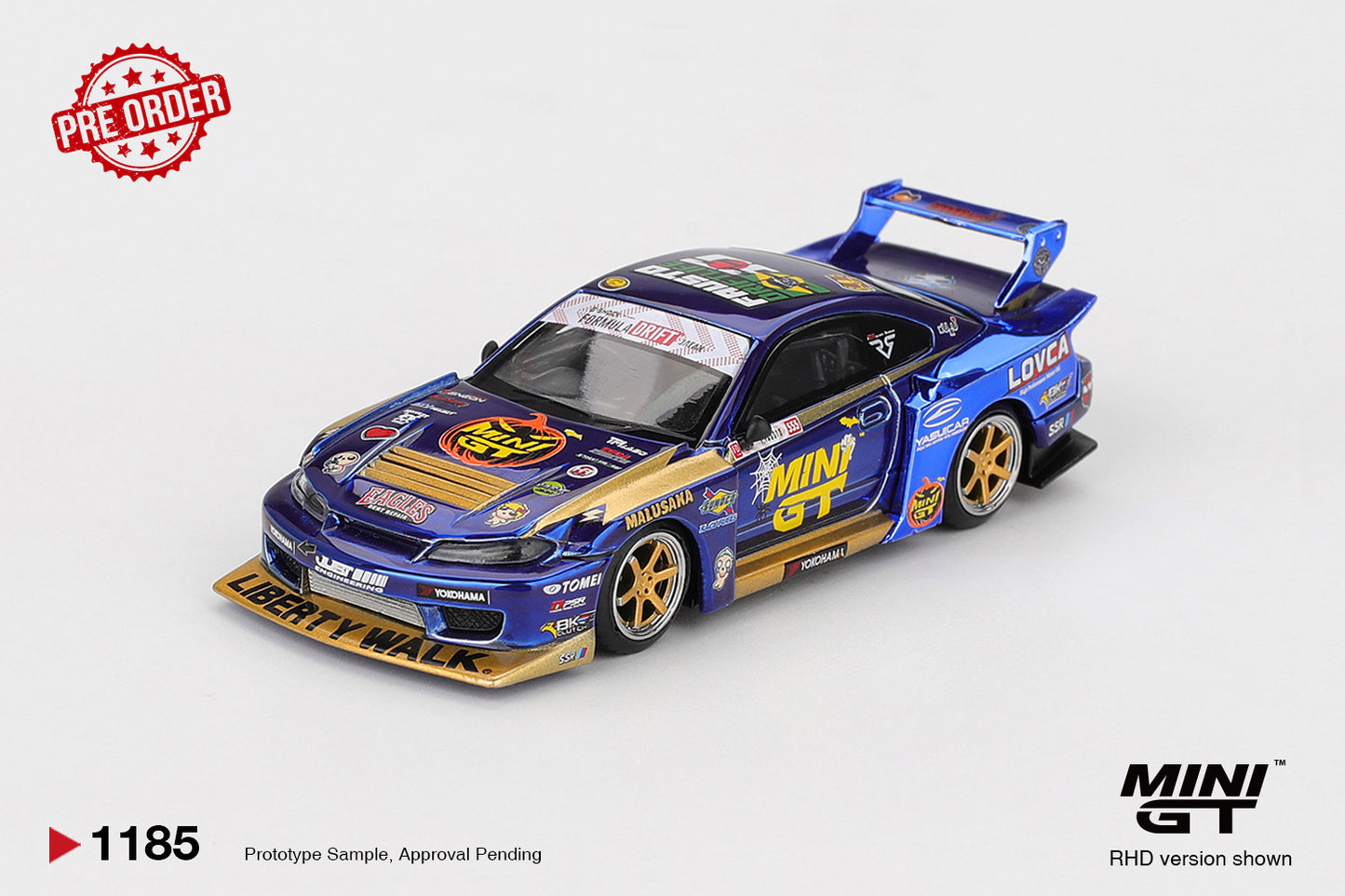 MINI GT Nissan LB-Super Silhouette S15 SILVIA #555 Formula Drift | 1185 - PRE ORDER
