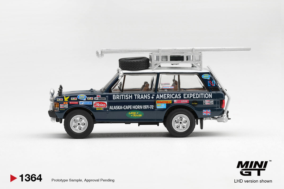 MINI GT Range Rover 1971 British Trans-Americas Expedition (VXC-765K)  | 1364 - PRE ORDER