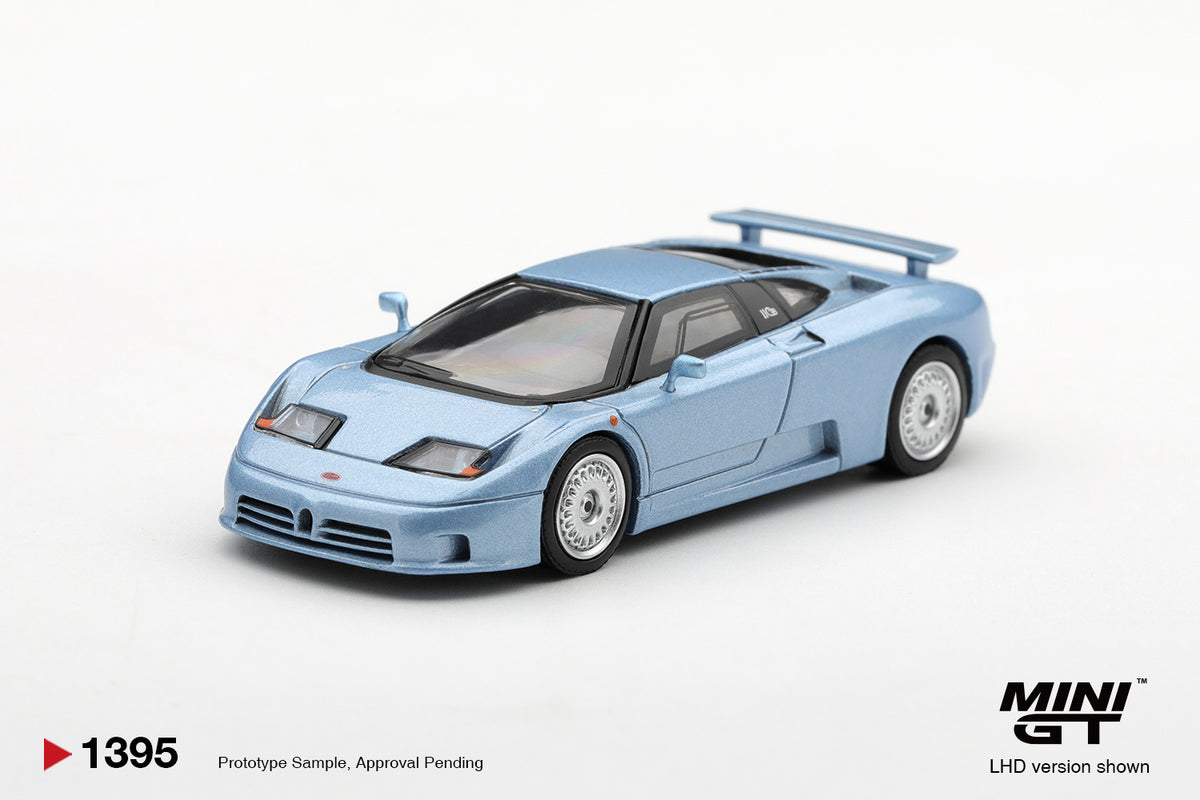 MINI GT Bugatti EB110 GT Azzurro Metallizzato Mondial de l'Automobile 1992 | 1395 - PRE ORDER