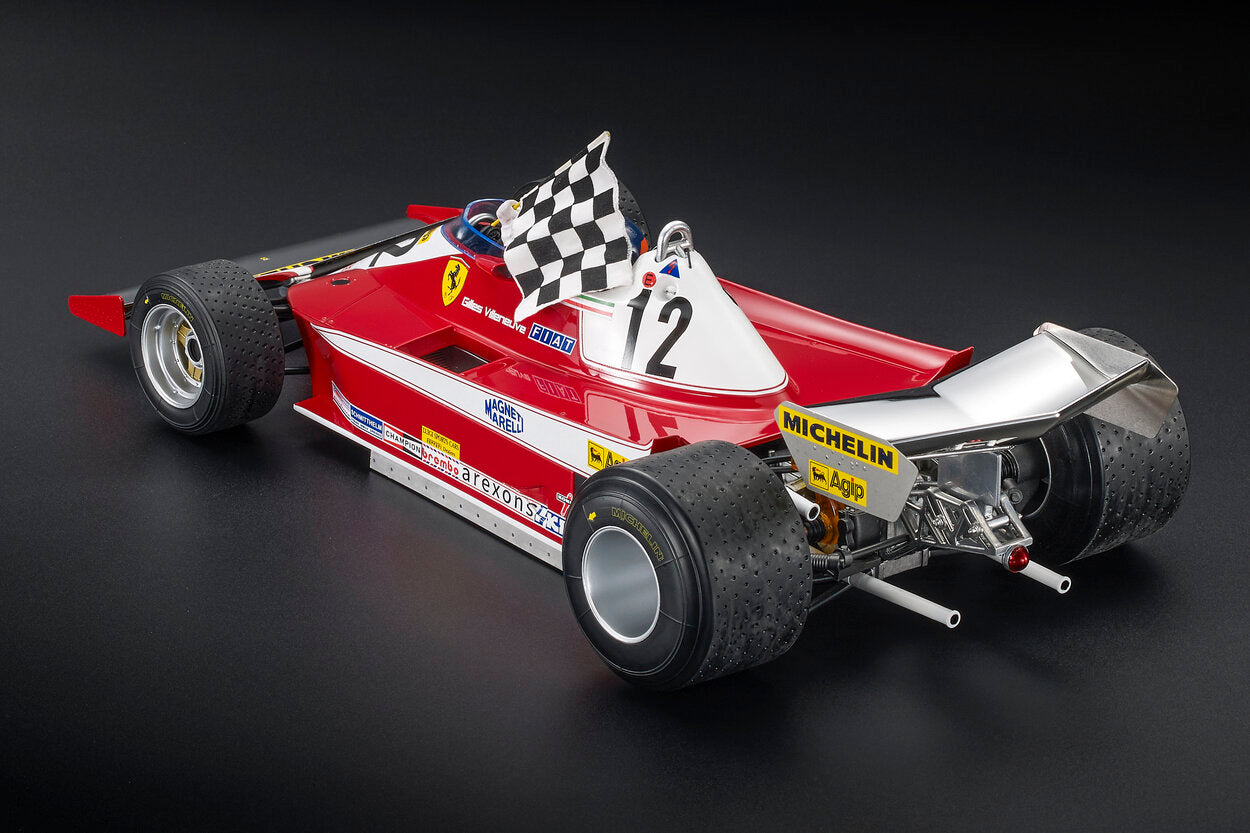 GP-REPLICAS Ferrari F1 312 T3 #12 Montreal GP 1978 w/ Figure | Gilles Villeneuve 1:12