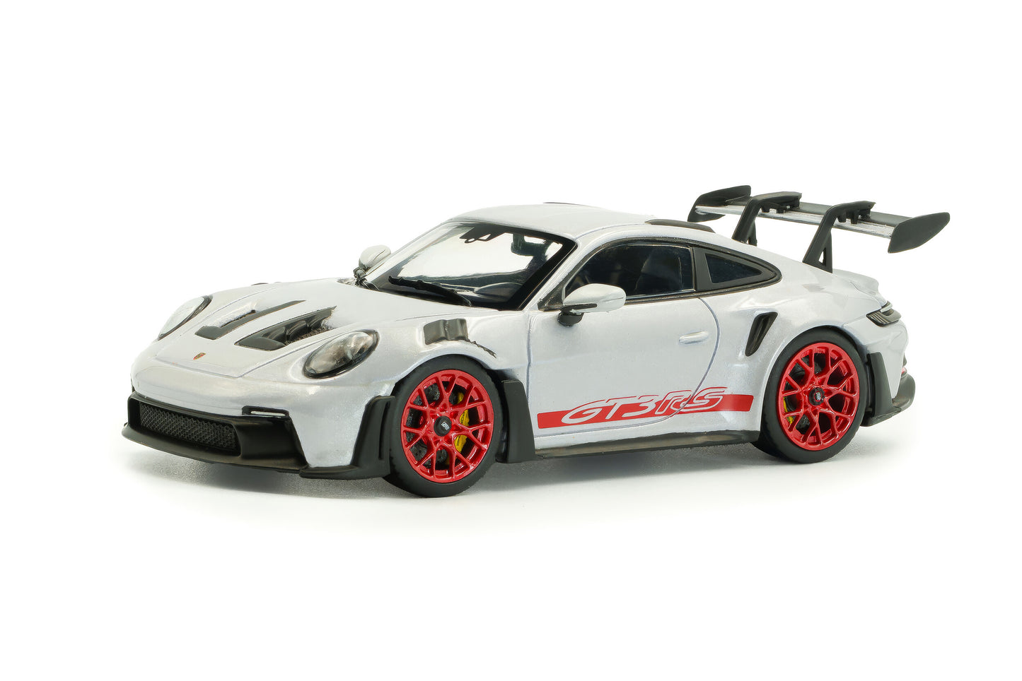SOLIDO Porsche 911 (992) GT3 RS | Ice Grey Metallic w/Pyro Red 1:43