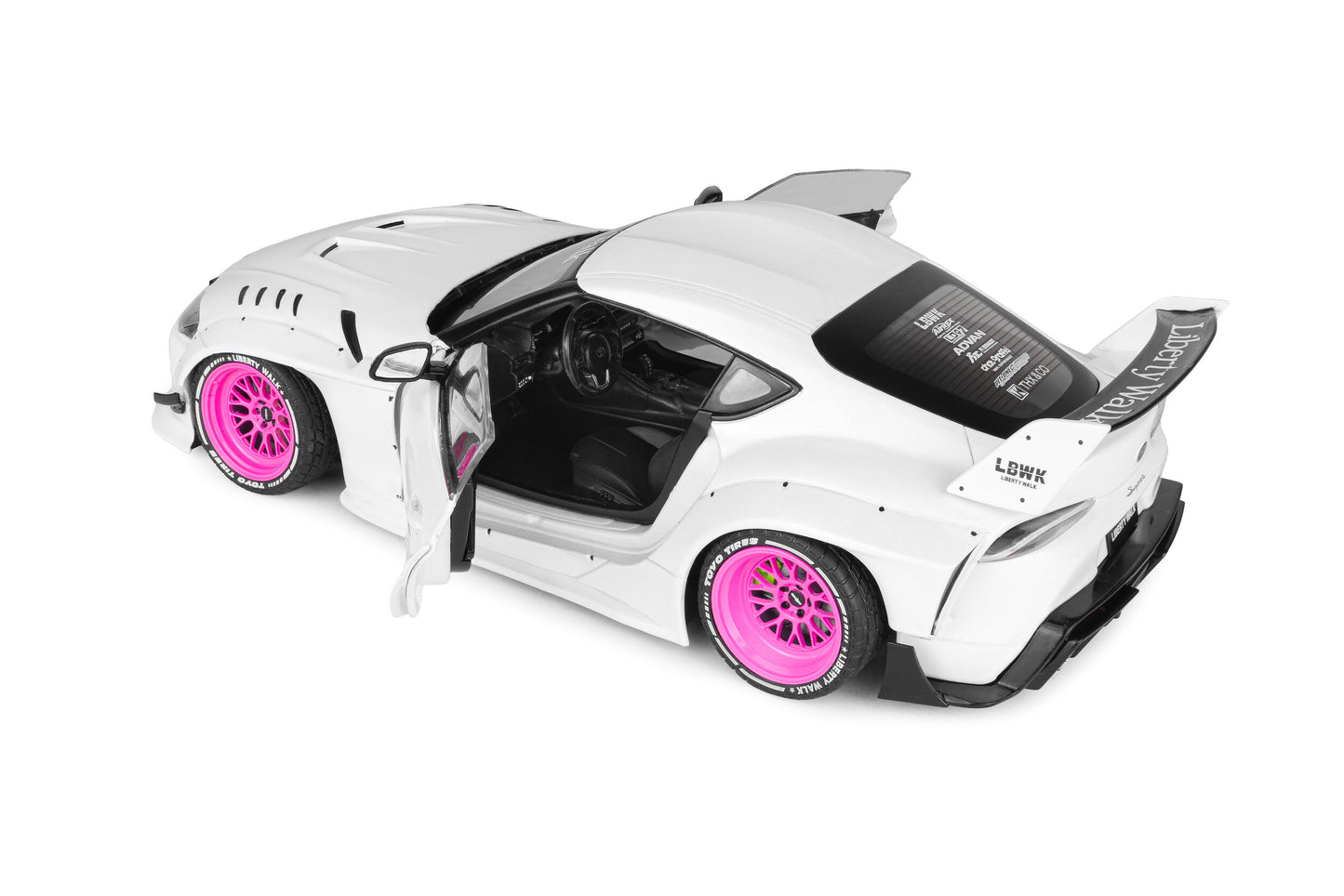 SOLIDO Toyota GR Supra Liberty Walk 2025 White Pink | 1:18